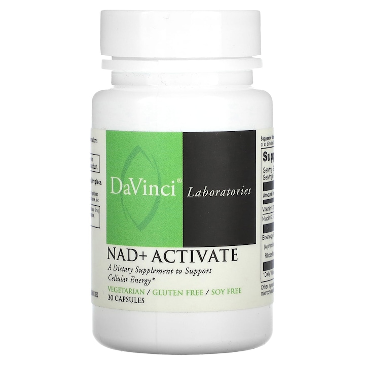 Supliment alimentar, DaVinci Laboratories, NAD+Activate, 30 capsule, vegetarian, fara gluten