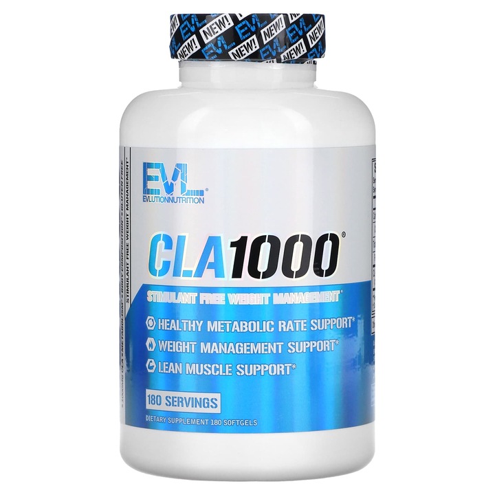 Supliment alimentar, CLA1000, 180 capsule moi, 1000 mg, control greutate