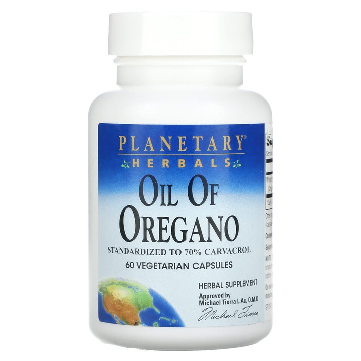 Supliment de plante, Planetary Herbals, Ulei de oregano, 45 mg, 60 capsule vegetariene