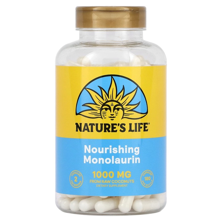 Monolaurina, Nature's Life, 1000 mg, 180 capsule