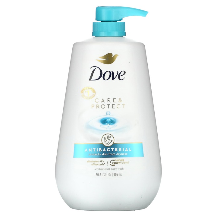 Tusfürdő, Dove, Care & Protect, antibakteriális, 905 ml, vegán