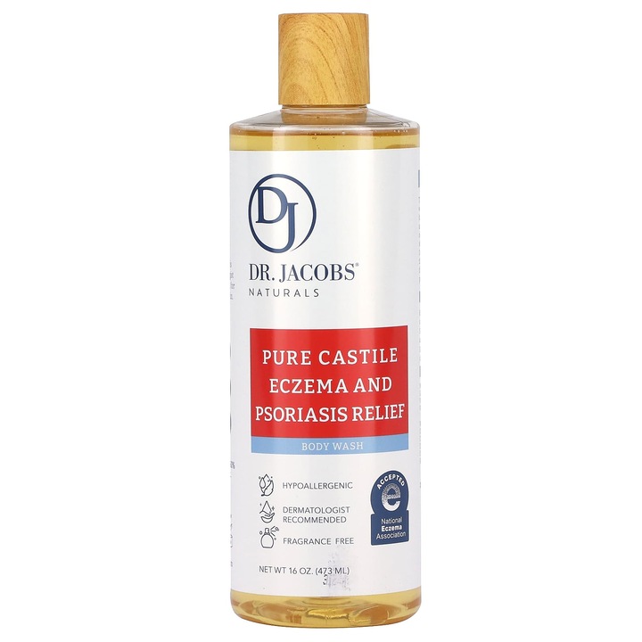 Dr. Jacobs Naturals Pure Castile hipoallergén tusfürdő, illatmentes, 473 ml