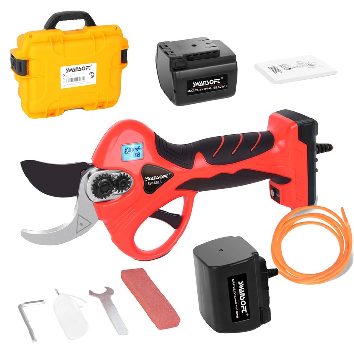 Foarfeca de gradinarit, 8616, design ergonomic, metal, cu acumulator, usoara