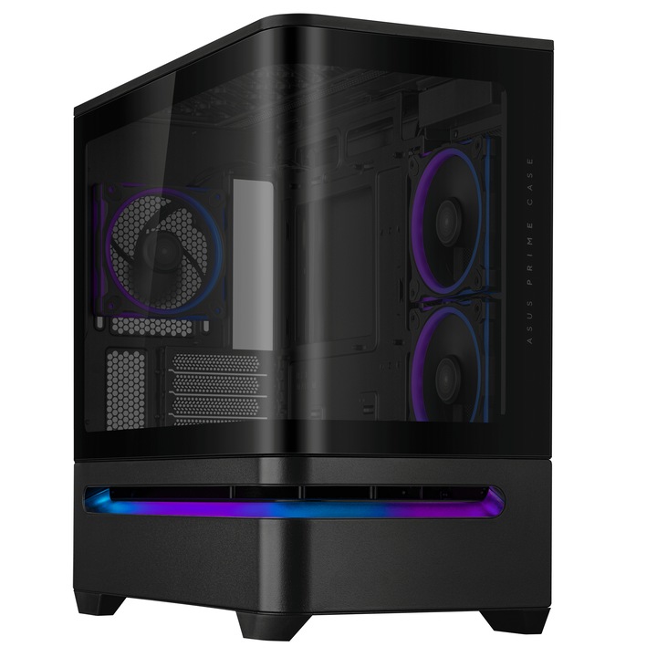 Компютърна кутия ASUS Prime AP202 ARGB mATX + 3 ARGB Вентилатора - Black AP202-ARGB-BK