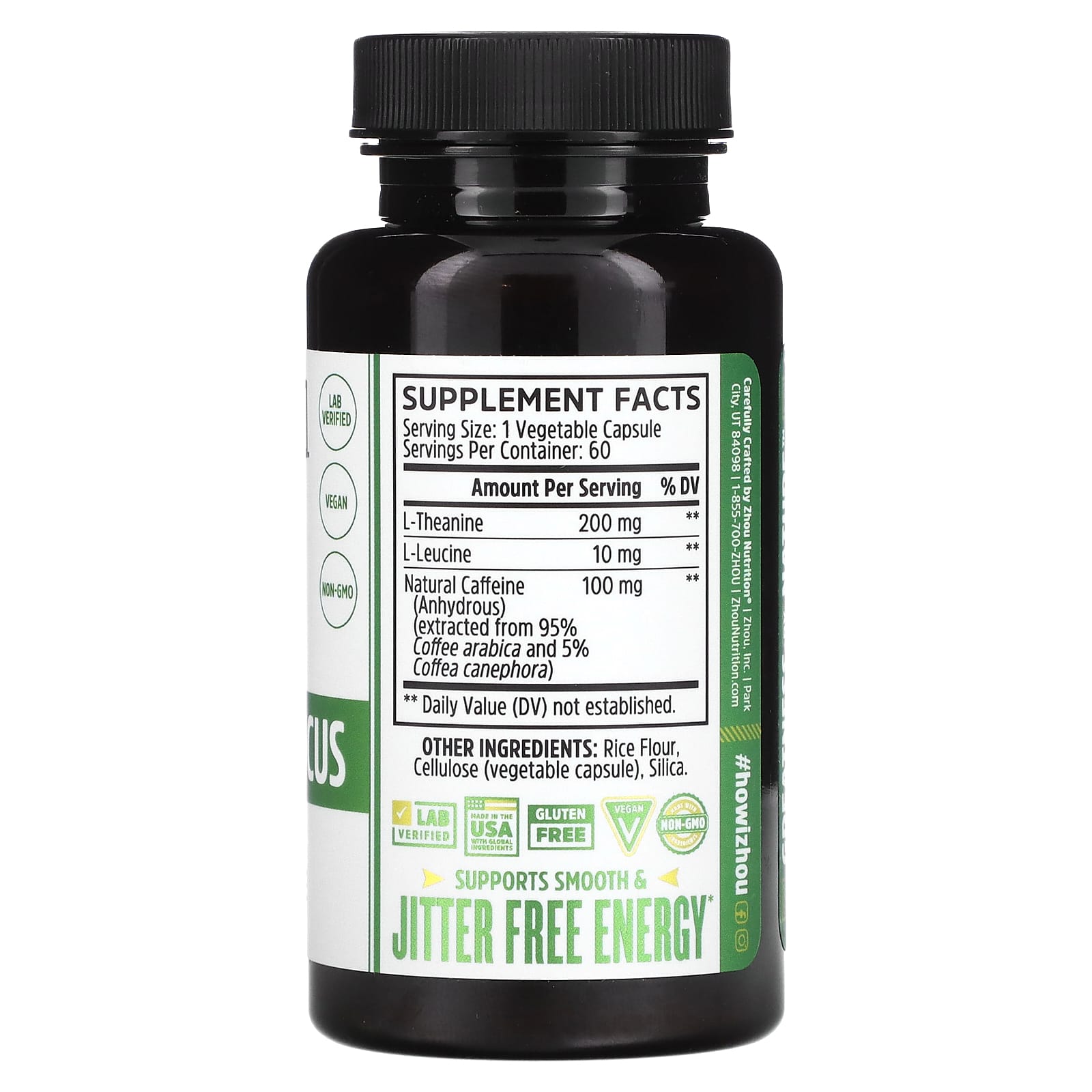 Supliment alimentar, Zhou Nutrition Energy + Focus, 60 capsule - eMAG.ro