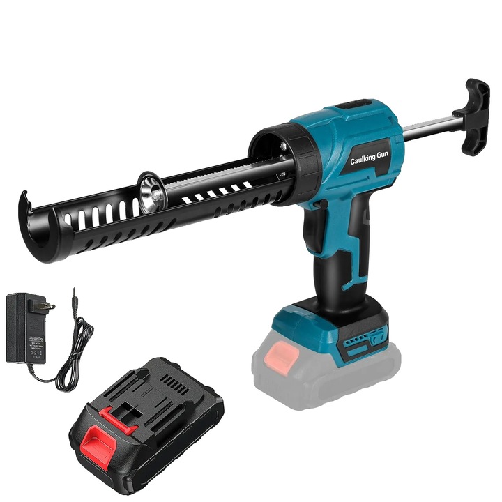 Безжичен електрически поялник, регулируема скорост, ергономичен дизайн, син, с 1 батерия