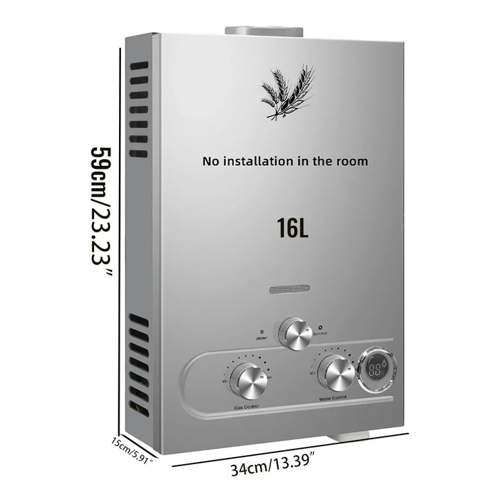 Incalzitor instant, 32KW 16L, eficienta ridicata, constructie din otel inoxidabil, montare pe perete