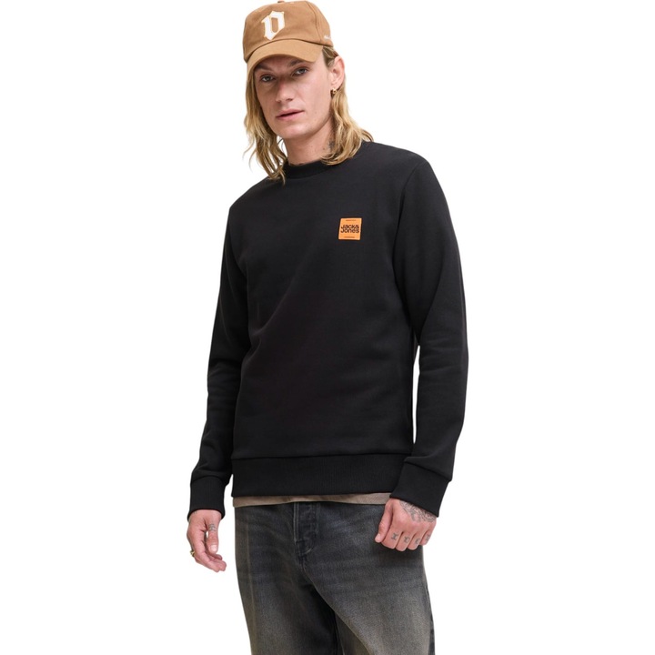 Bluza JACK &JONES Brandy Sweat Crew LN 48786, Negru