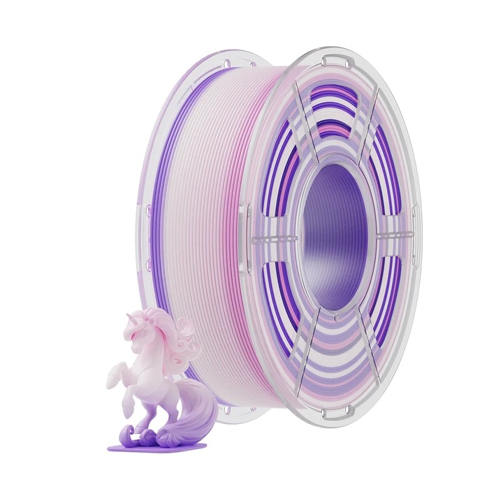 Filament 3D, Rainbow03, material PLA biodegradabil, viteza de imprimare 50-200 mm/s, 1.75mm, multicolor