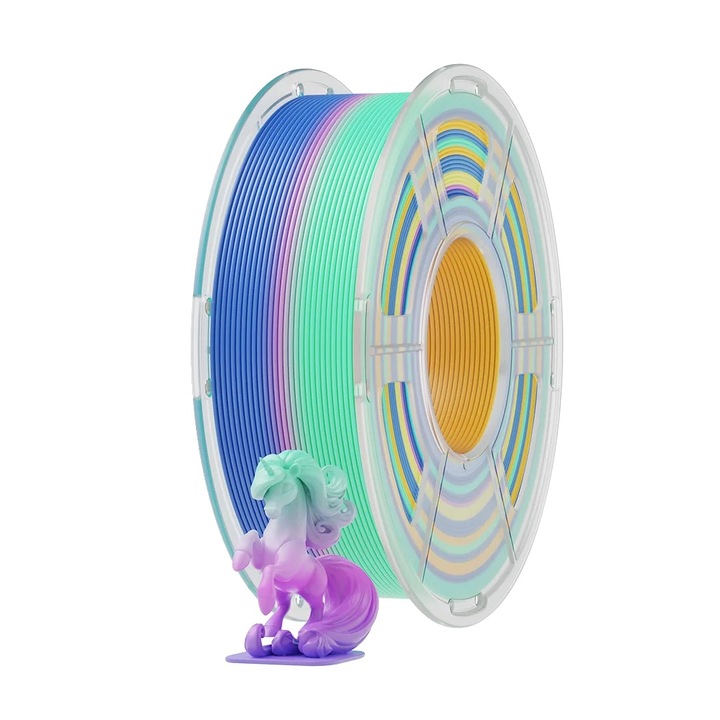 Filament 3D, material PLA ecologic, compatibilitate larga, multicolor, 1.75mm