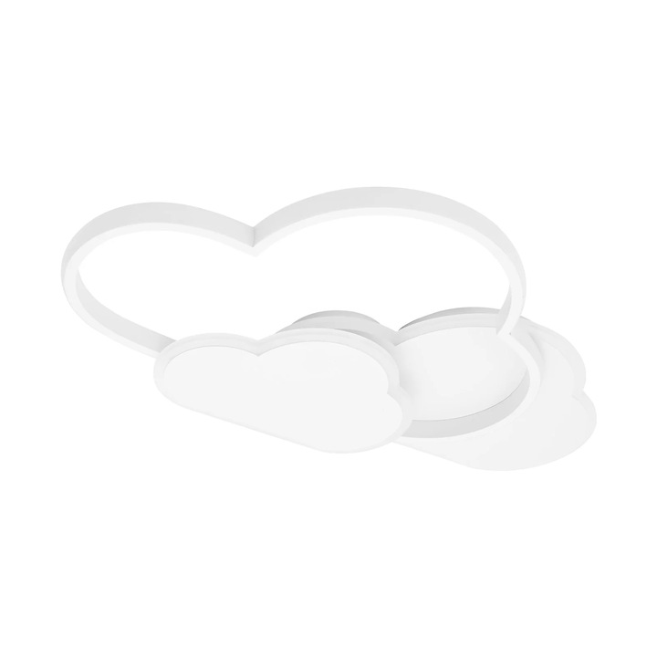 Aplica plafoniera, forma de nor, dimming tricolor, alb, 52x31x6cm