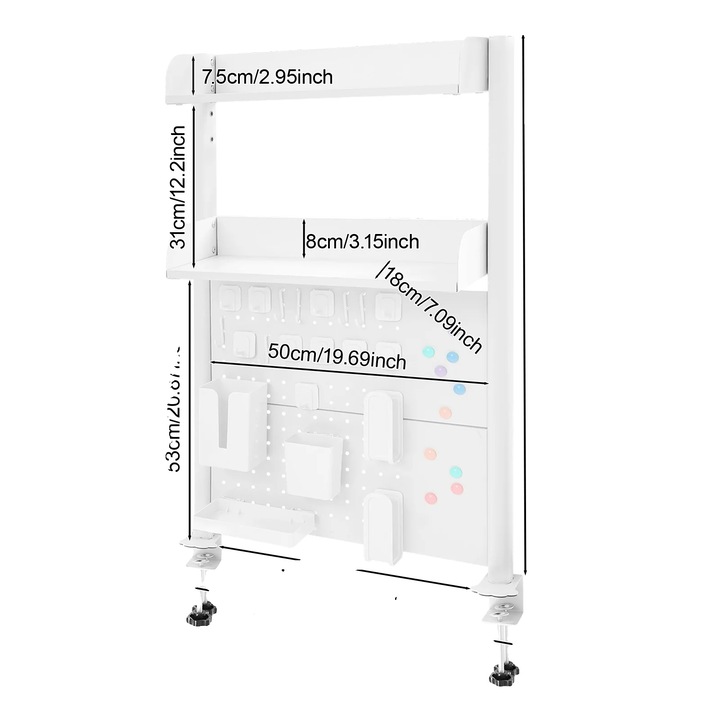 Íróasztal polc, masszív szerkezet, fehér, 60x12,5x95cm