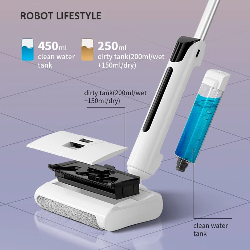 Aspirator fara fir RL10, curatare umeda si uscata, capacitate rezervor 450ml, 3-6 kg