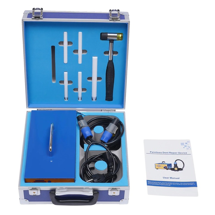 Set Unelte Auto, Reparare Denivelari, Design portabil, Albastru, 25x14x8cm