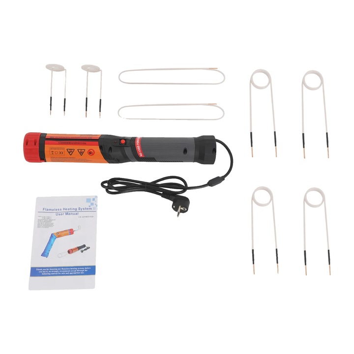 Mágneses indukciós fűtőberendezés, 10 fűtőtekercs, 1100 W, fekete, EU csatlakozó