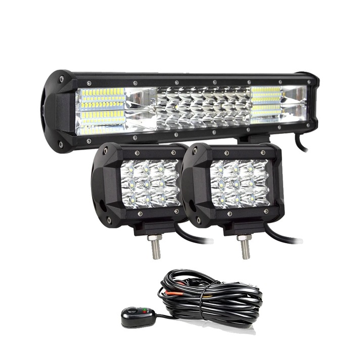 Bara de lumina LED 15in 2x36W, constructie durabila, unghi de fascicul combinat, 21600-32400 lumeni