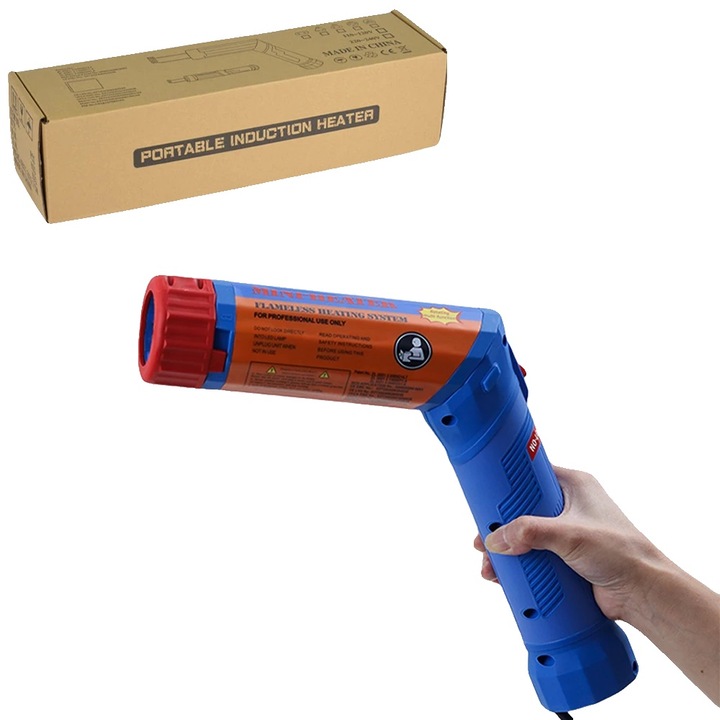 Indukciós hőlégfúvó, 1100W, hordozható kivitel, kék színű, EU csatlakozó