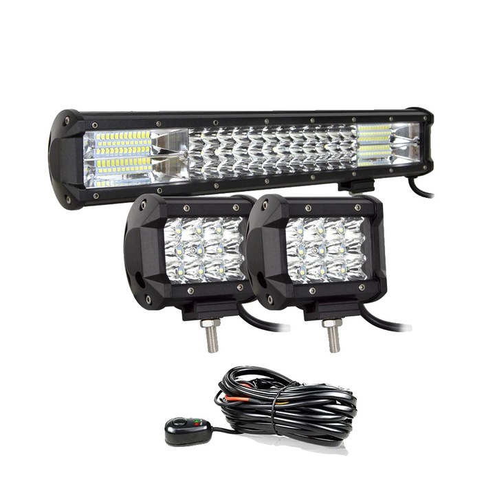 Bara de lumina LED, 17in, 2x36W, constructie durabila, unghi de fascicul combinat, IP67
