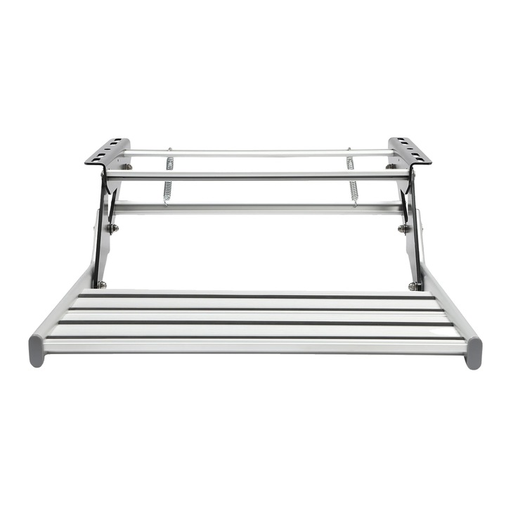 Стълба за каравана, издръжлив алуминий, нехлъзгава повърхност, сребриста, 54x61x20см