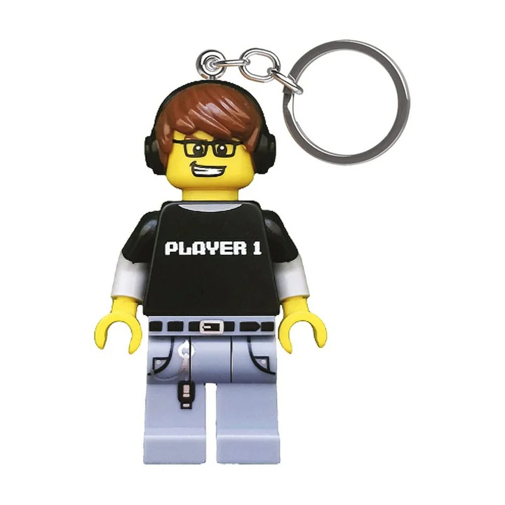 Светещ ключодържател Lego, Gamer, 8 cm, Многоцветен