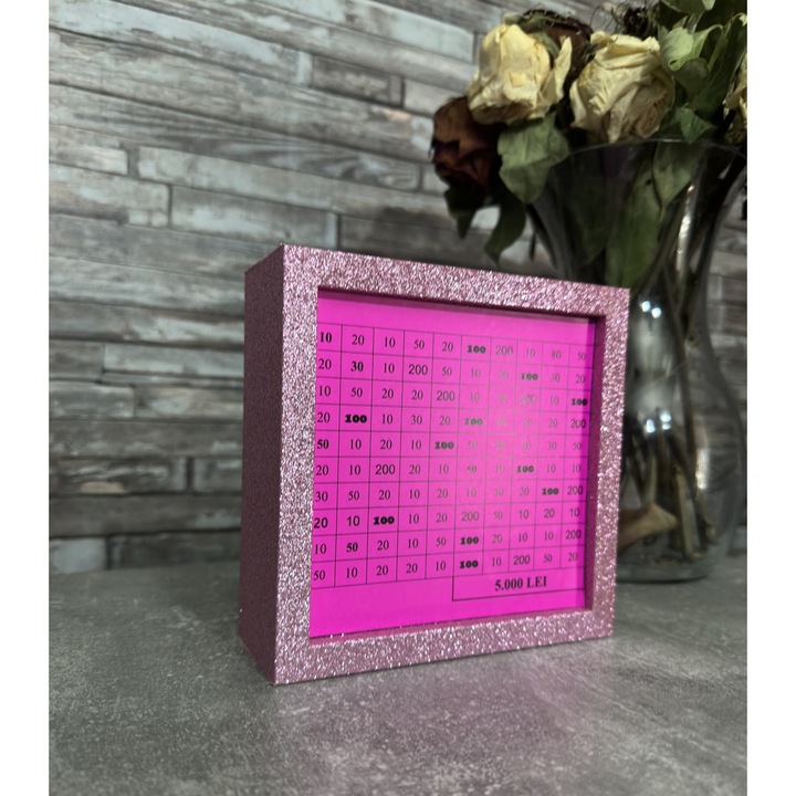 Pusculita Motivationala UnderShop, transparenta, maner metalic, 15x6x15cm