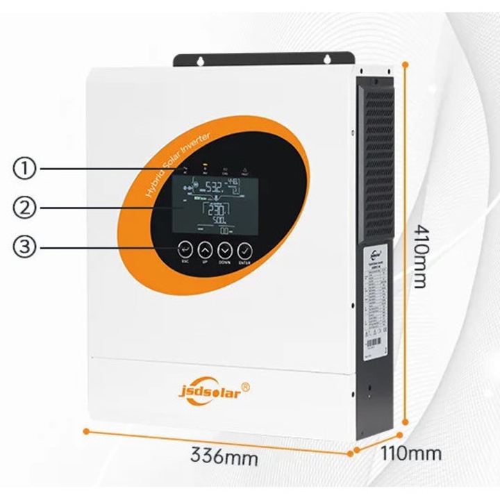 Invertor hibrid, monitorizare Wi-Fi, 220-240VAC, 48V, 6500W