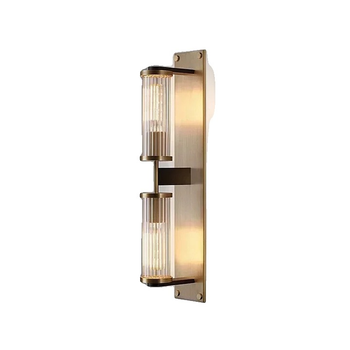 Aplica de perete, design din cristal, LED eficient energetic, auriu, 3 culori schimbabile