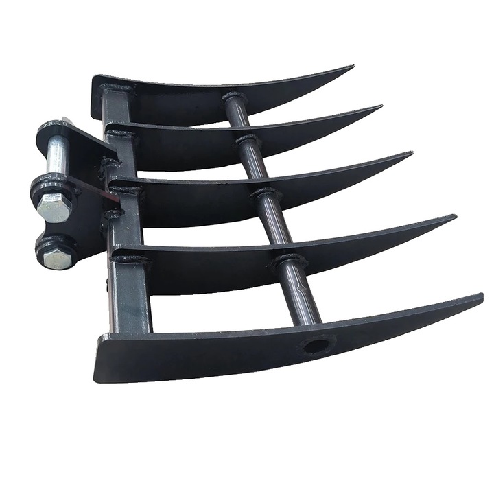 Гребло, приставка за мини багери 1 тон, стомана, 200 кг, максимална товароносимост 500 кг