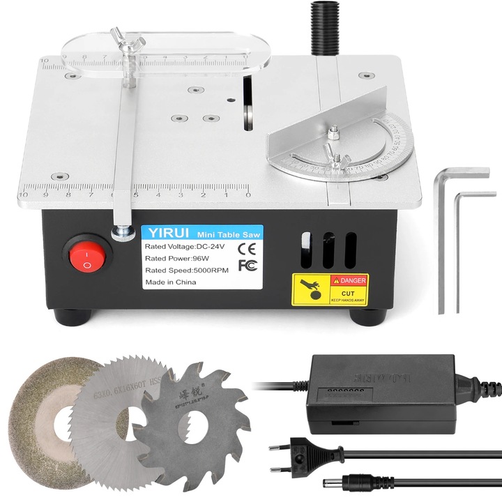 Fierastrau circular, inaltime ajustabila, compact si portabil, 96W, priza EU