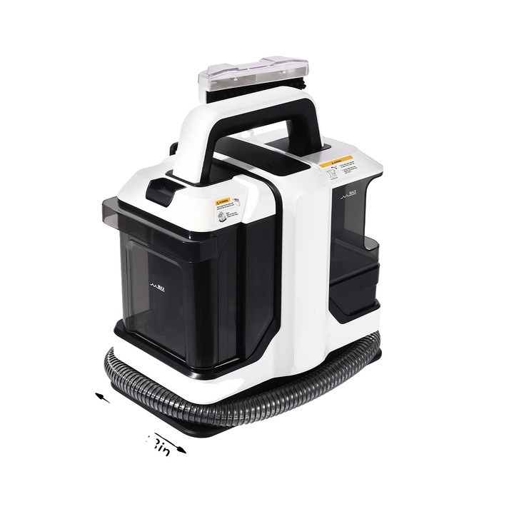 Aspirator portabil pentru covoare, sistem cu doua perii, alb, 30x21x34.5cm