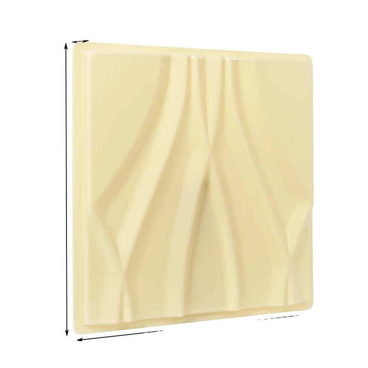 Matrita pentru fundal 3D, design usor, culoare galben pal, dimensiuni 50x50x3 cm