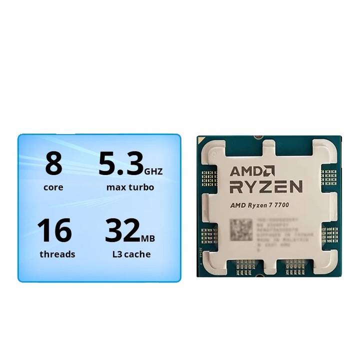 Processzor, 5,3 GHz-es nyolcmagos, 16 szálas, 40 MB L3 gyorsítótár, 65 W TDP, támogatja a DDR5 memóriákat