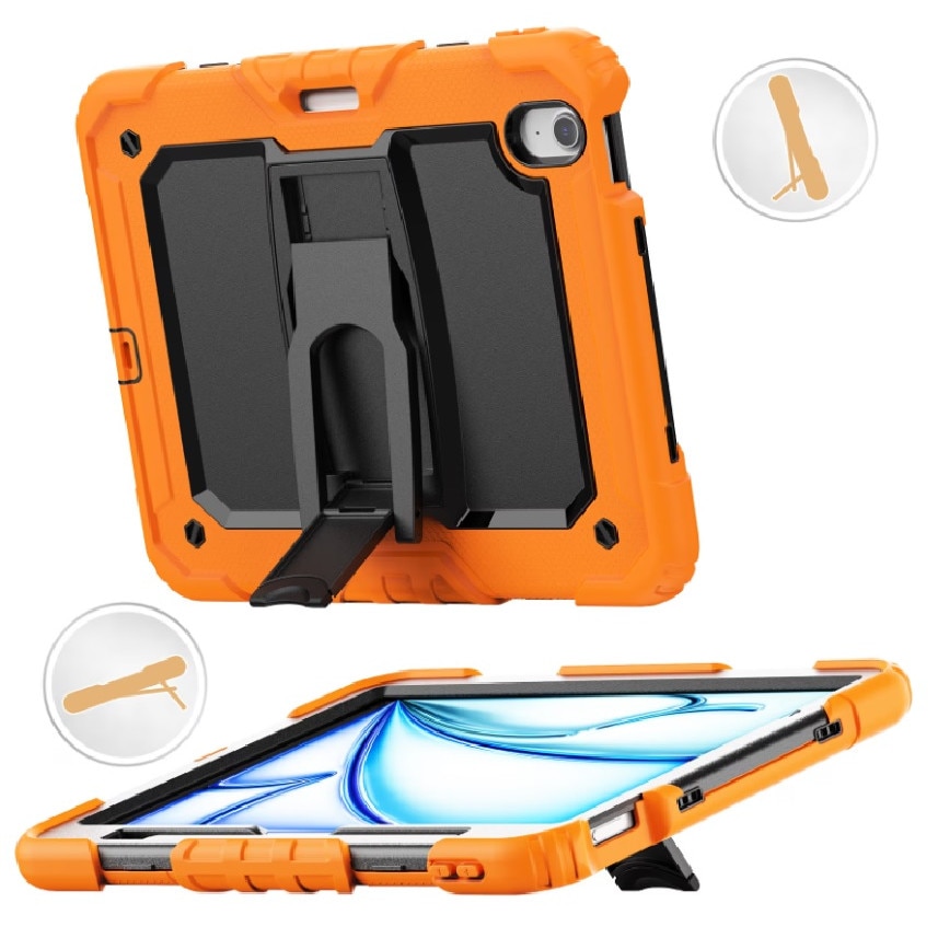 Husa premium Sigloo pentru Apple iPad Air 11, Air 5, Air 4, (11/10.9 Inch) – Protectie Completa, Suport Creion, Stand 360°, Curea Umar, Anti-Soc, Porotcaliu