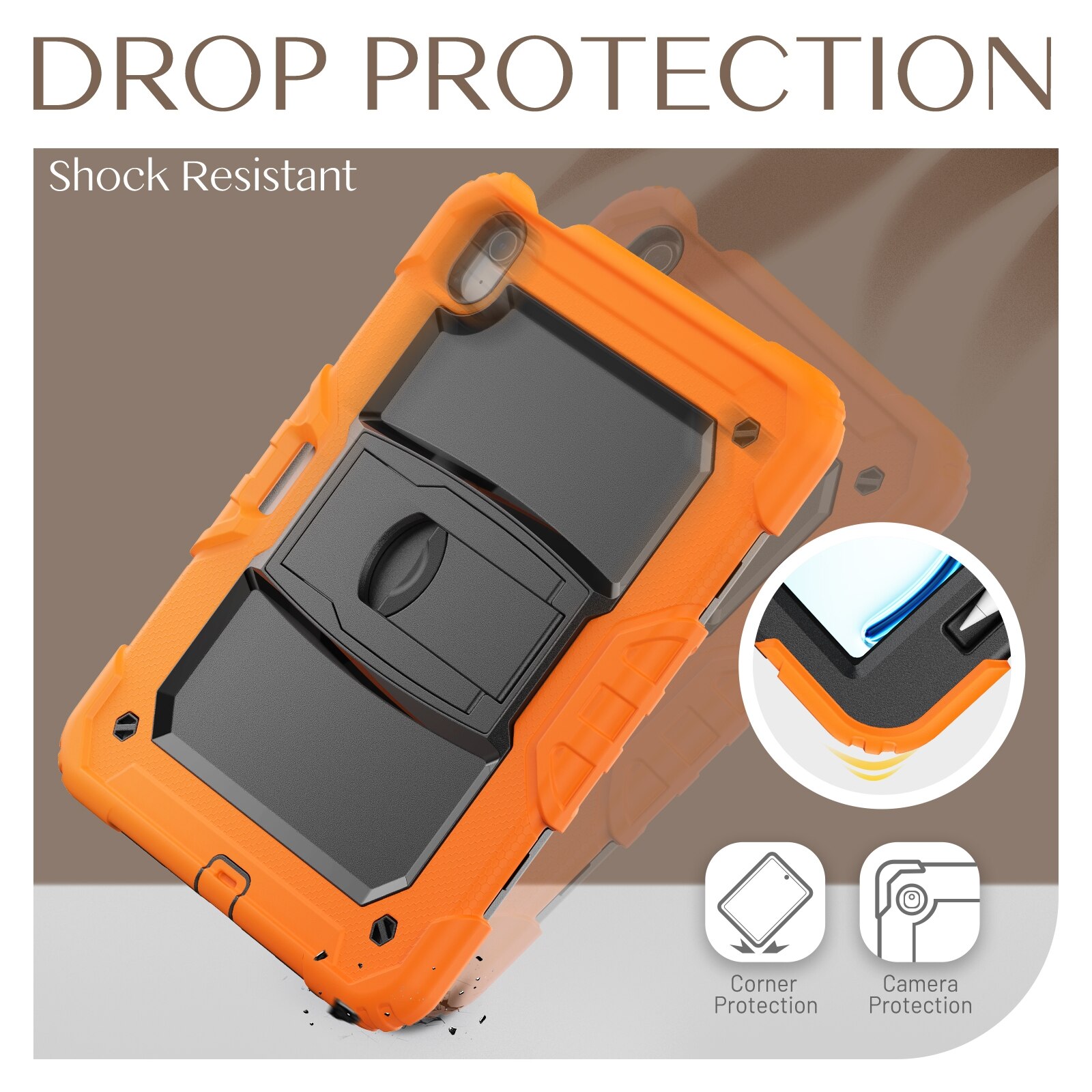 Husa premium Sigloo pentru Apple iPad Air 11, Air 5, Air 4, (11/10.9 Inch) – Protectie Completa, Suport Creion, Stand 360°, Curea Umar, Anti-Soc, Porotcaliu