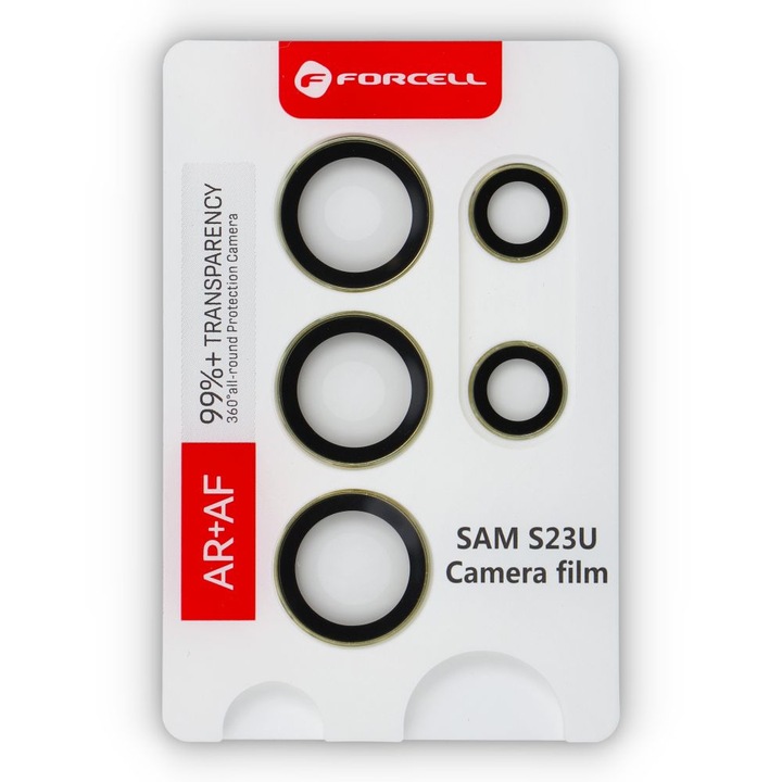 Folie de protectie pentru camera, lentile din sticla securizata, acoperire oleofoba, Cream, pentru Samsung Galaxy S23 Ultra