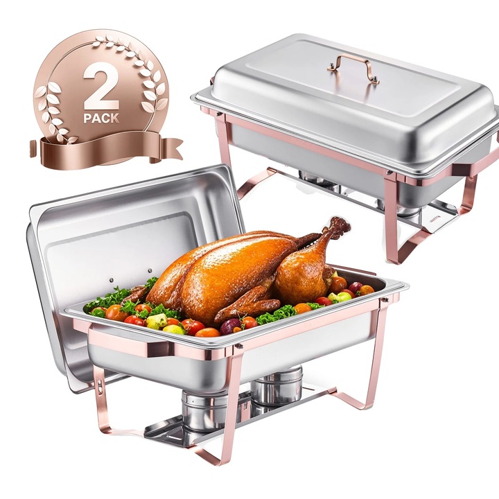 Гастронорм тава, 8 литра, елегантен дизайн, неръждаема стомана, розово злато