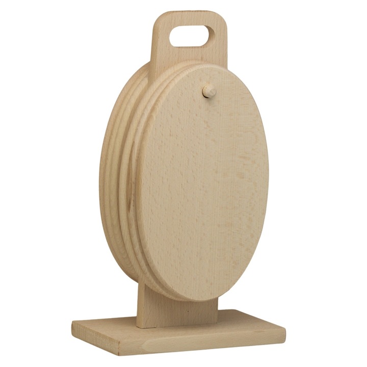 Set 6 tocatoare cu suport vertical, oval, lemn fag, 31 x 18 x 10 cm, OnemisFlot