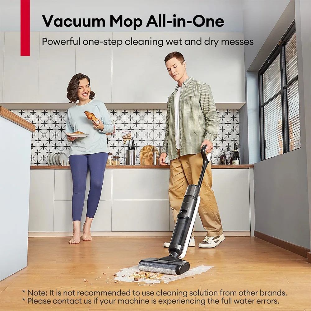 Aspirator cu mop Ultenic AC1 Elite, detectie inteligenta a murdariei, functie de auto-curatare, 50 minute autonomie, design compact