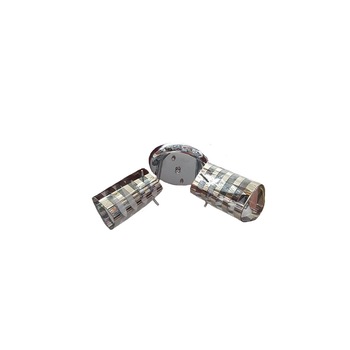 Lustra DC 6020/2, 2*60w, crom, reglabila, schelet inox, abajur argintiu transparent Lustra DC 6020/2, 2*60w, crom, reglabila, schelet inox, abajur argintiu transparent