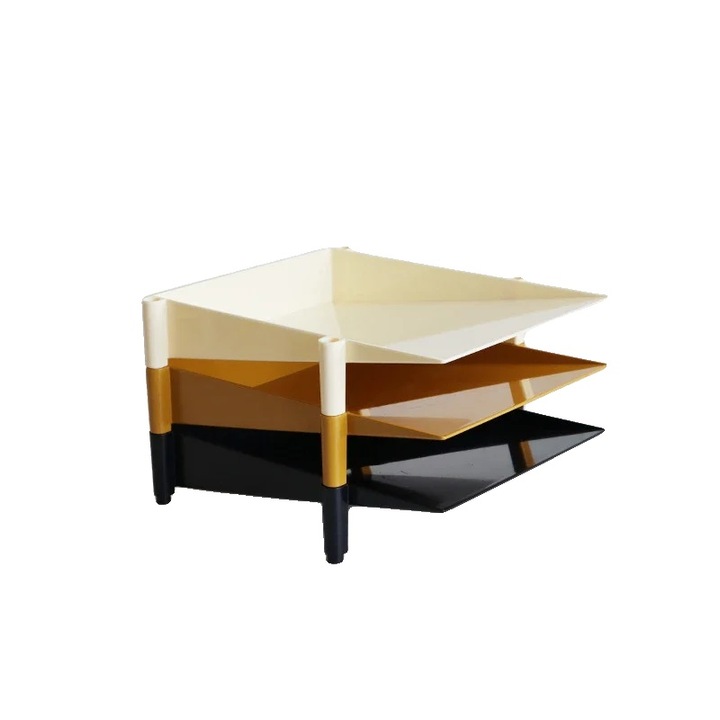 Cutie de depozitare, organizator multifunctional, design stivuibil, 3 straturi, multicolor