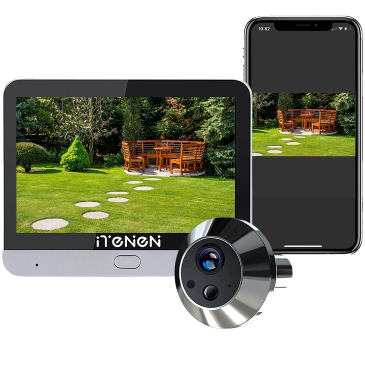 Camera de supraveghere 3MP, argintie, WiFi, detectie miscare