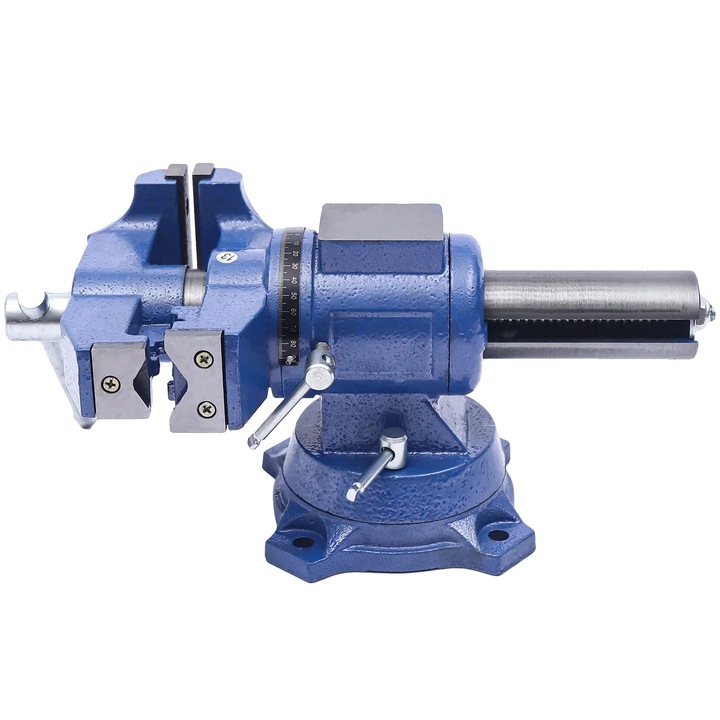 Surubelnita cu surub, de masa, rotire 360°, ajustare, albastra