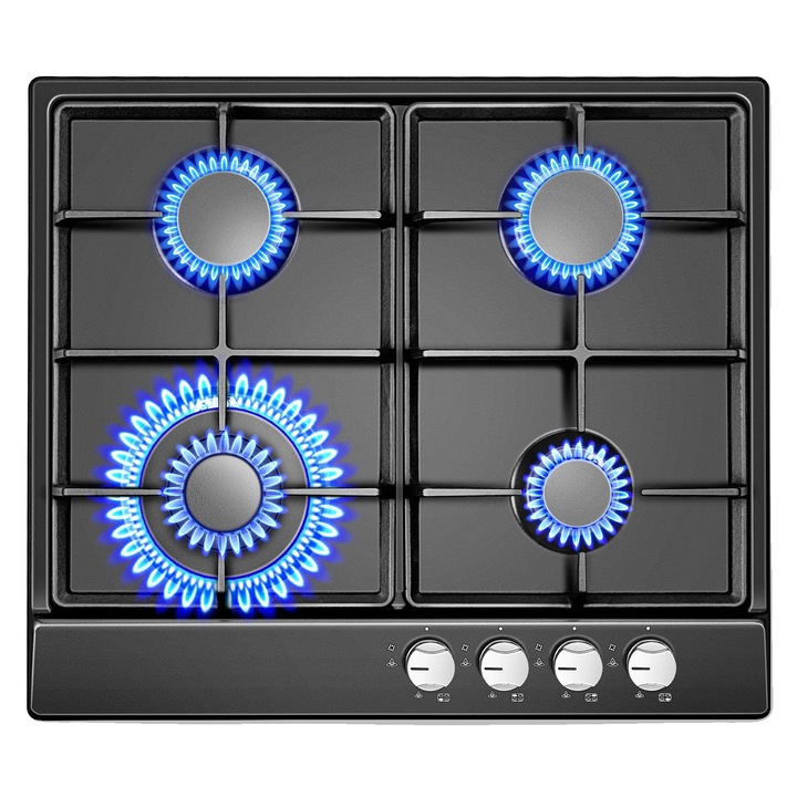 Beépíthető elektromos főzőlap, 4 égős, kettős tápellátás, elektronikus gyújtás