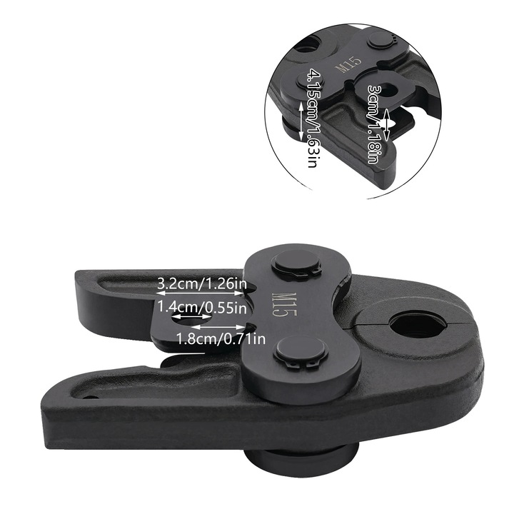 Krimpelőfogó, M15, 42CrMo, 0,8-1,2 mm, kompakt kialakítás