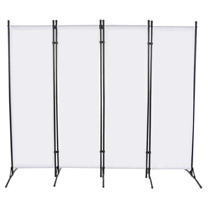 Paravan de camera, design modern, alb, dimensiuni 2m x 1.7m, tip liber, pliabil