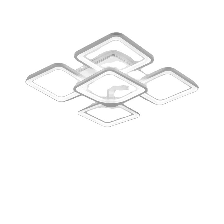 Modern mennyezeti lámpa, fehér, elegáns dizájn, szabályozható fényerő, 4 fényforrás, 220V