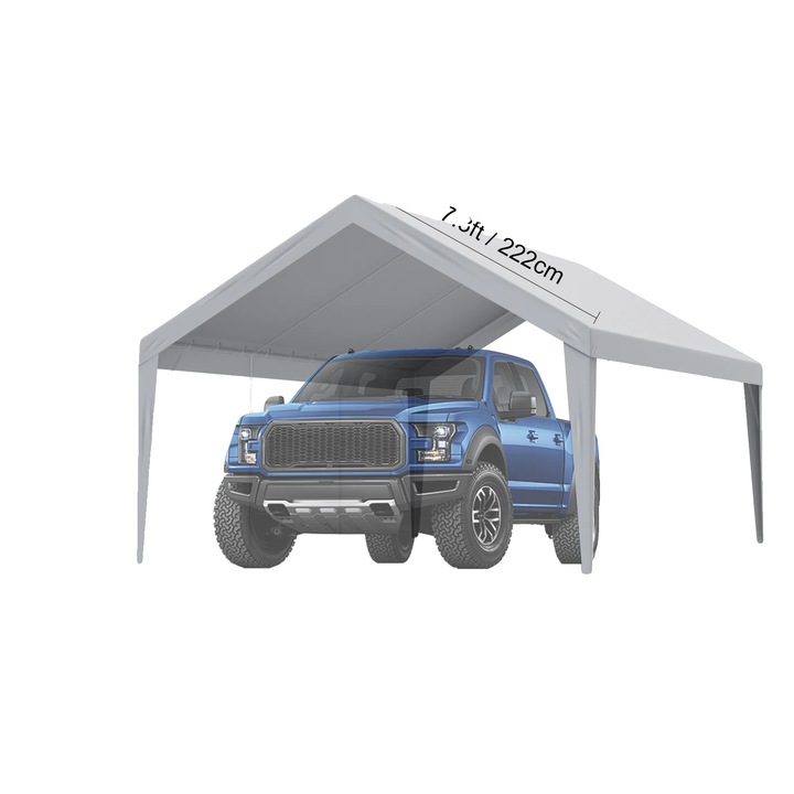 Copertina pentru vehicul, 13x20ft, gri, impermeabila, rezistenta la UV