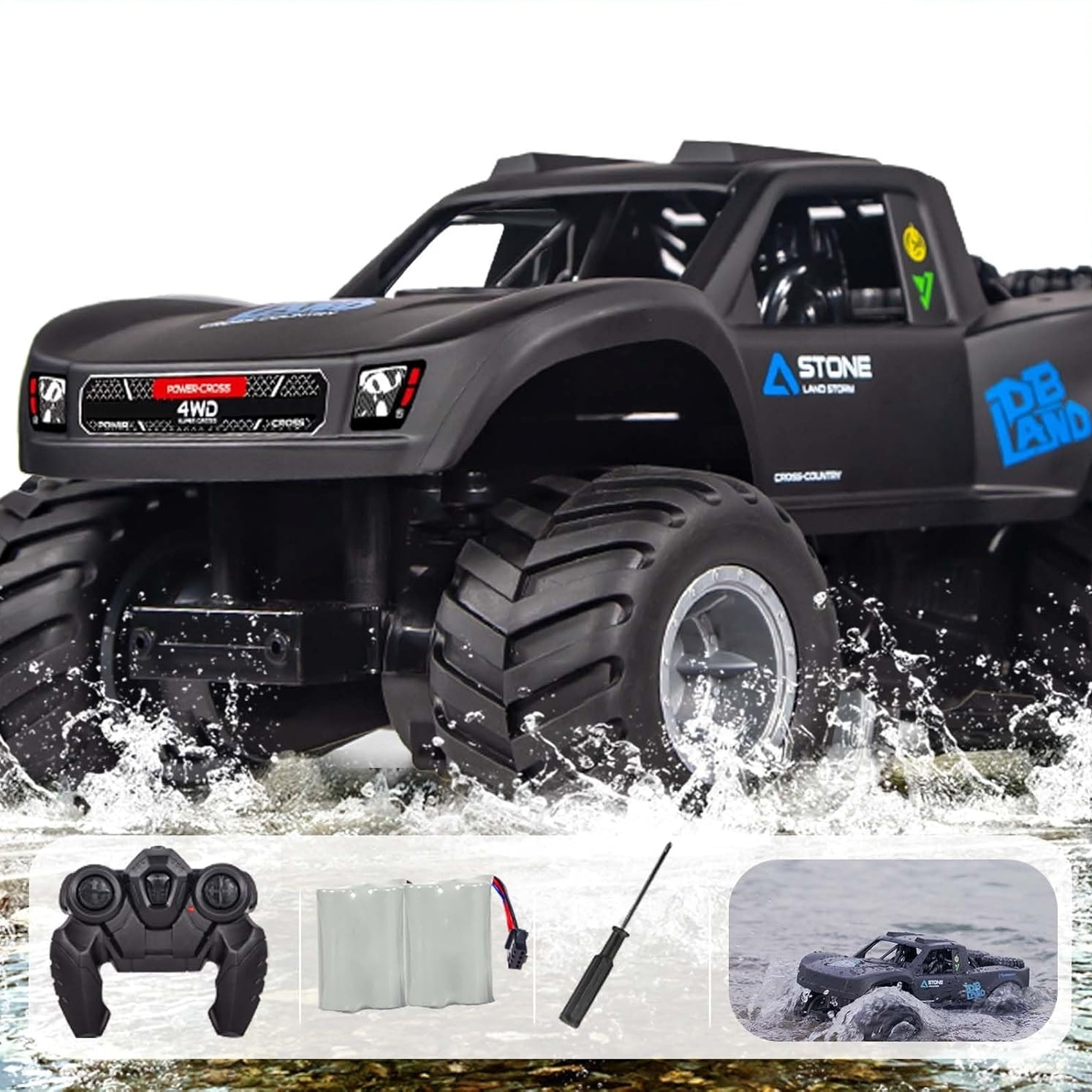 週刊MONSTER TRUCK 4WD Masina RC Monster Truck 1:16, 4WD, Impermeabila, KuviKoo