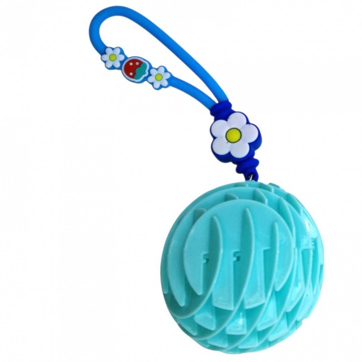 Jucărie interactivă antistres, breloc Worm Fidget Toy, flexibilă, albastru deschis, 15.5x17cm