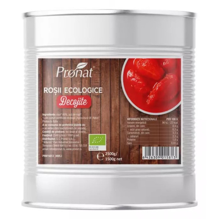 Rosii bio decojite, 2500g Pronat